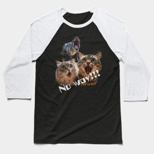 Cats surprised by encountering dinosaurs Baseball T-Shirt